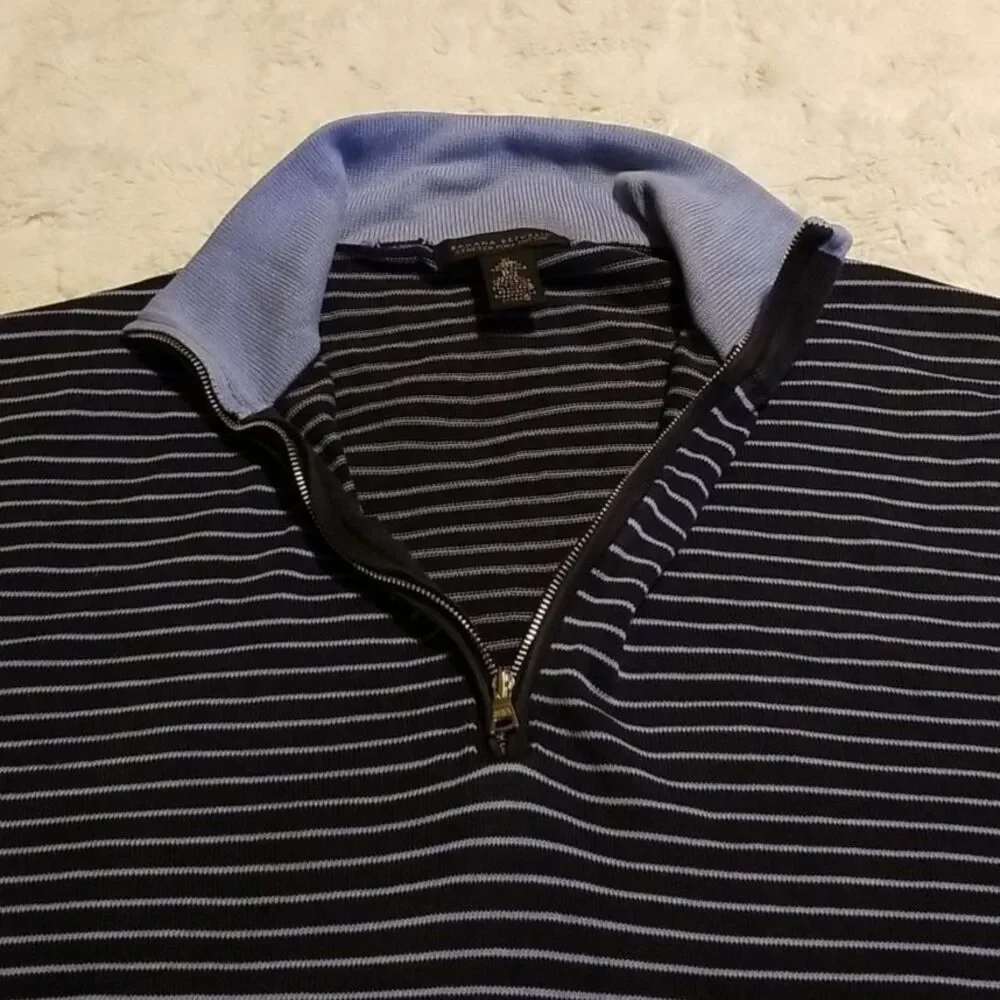 Banana Republic Pullover Sweater Mens XL Stretch Pima Cotton Striped